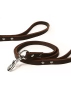 Laisse pour chien RONDO en cuir avec rivets