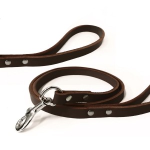 Laisse pour chien RONDO en cuir avec rivets