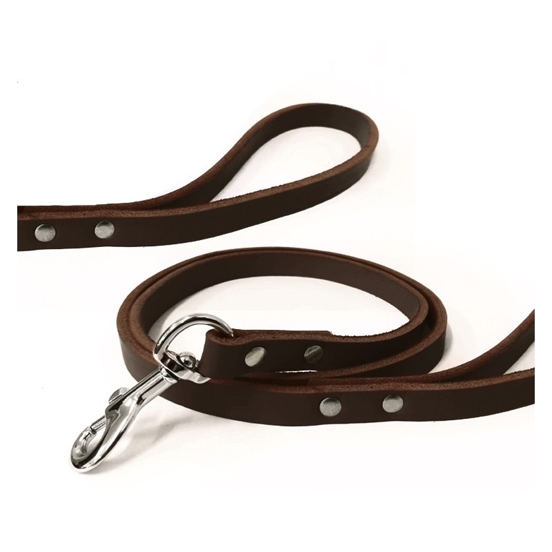 Laisse pour chien RONDO en cuir avec rivets
