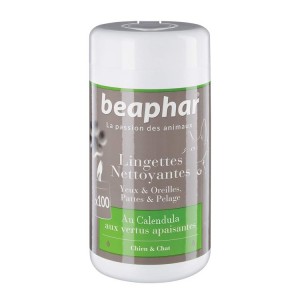 Boite de 40 ou 100 lingettes nettoyantes  pour les yeux, les oreilles et le pelage, chien et chat| Beaphar