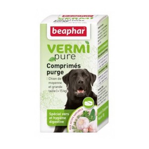 Boite de 50 comprimés purge aux plantes VERMIpure pour chien | Beaphar