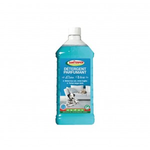 Détergent parfumant concentré Saniterpen pour une efficacité longue durée sur les sols et surfaces.