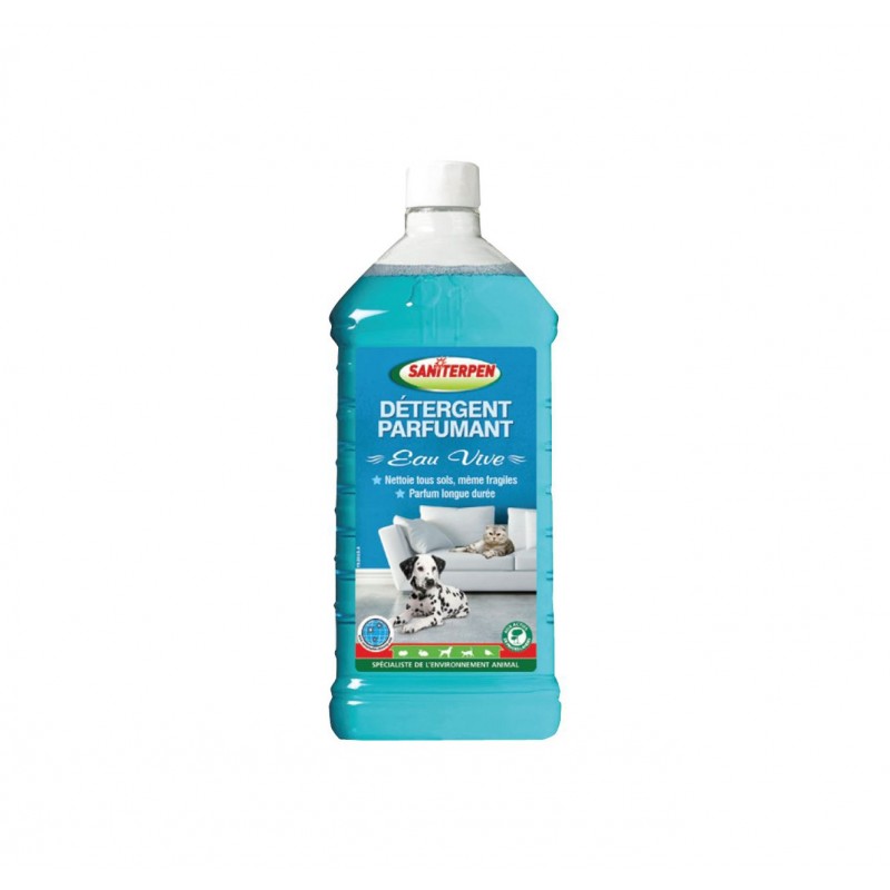 Détergent parfumant concentré Saniterpen pour une efficacité longue durée sur les sols et surfaces.