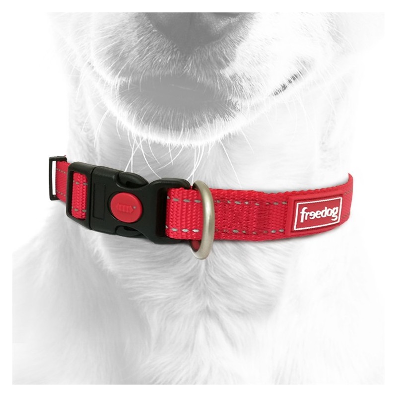 Collier pour chien en nylon avec surpiqûres réfléchissantes
