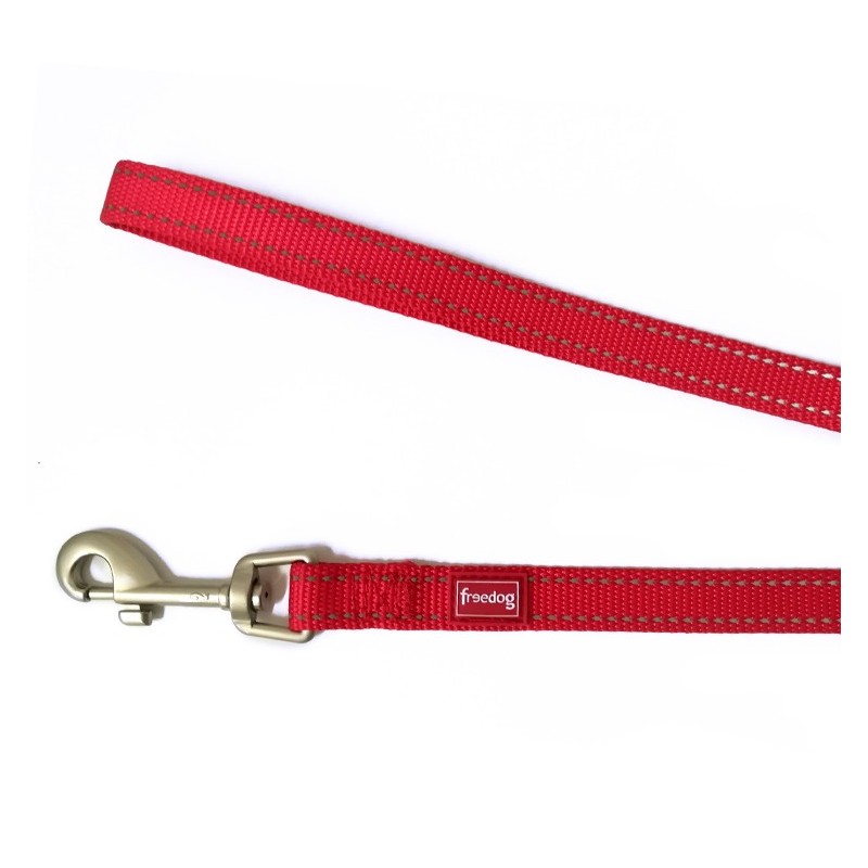 Laisse pour chien en nylon avec surpiqûres réfléchissantes