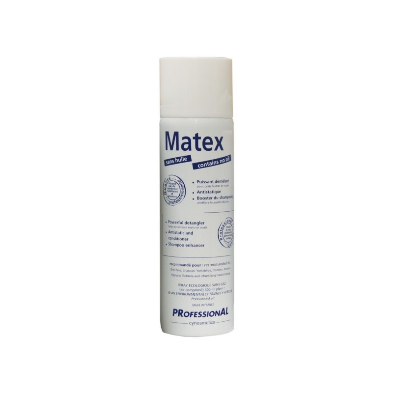 Spray démêlant pour chien et chat Matex, puissant et idéal pour les poils longs