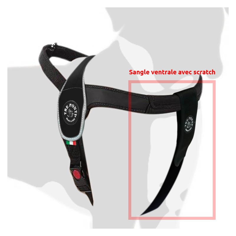 Sangle ventrale Tre ponti pour ajuster parfaitement le harnais Primo