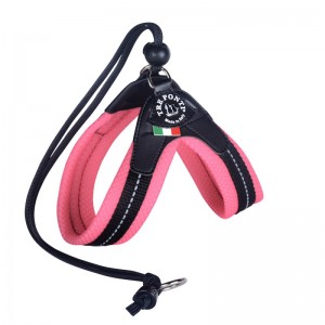 Harnais confort chien TRE PONTI Pastel avec cordon | Rose pêche ou menthe T1