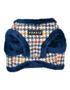 Harnais veste pour chien Puppia  à carreaux avec fourrure pour l'hiver