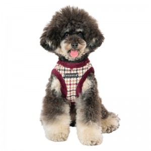Harnais veste pour chien Puppia  à carreaux avec fourrure pour l'hiver