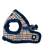 Harnais veste pour chien Puppia  à carreaux avec fourrure pour l'hiver