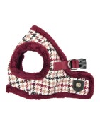 Harnais veste pour chien Puppia  à carreaux avec fourrure pour l'hiver