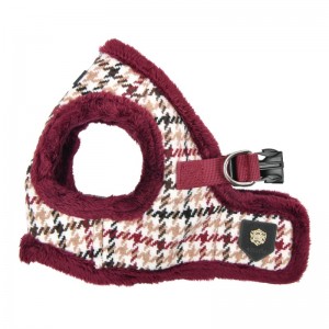 Harnais veste pour chien Puppia  à carreaux avec fourrure pour l'hiver