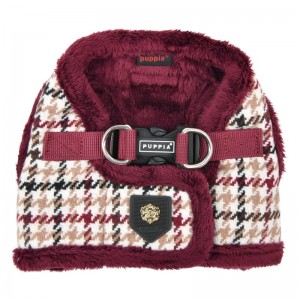 Harnais veste pour chien Puppia  à carreaux avec fourrure pour l'hiver