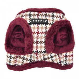 Harnais veste pour chien Puppia  à carreaux avec fourrure pour l'hiver