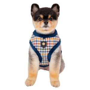 Harnais pour chien Puppia ajustable à carreaux avec fourrure pour l'hiver