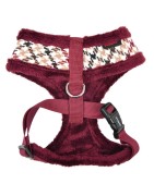 Harnais pour chien Puppia ajustable à carreaux avec fourrure pour l'hiver