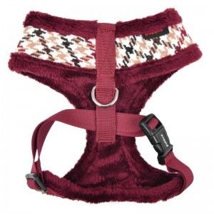 Harnais pour chien Puppia ajustable à carreaux avec fourrure pour l'hiver