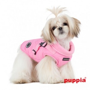 Manteau pour chien Puppia Mountaineer | Rose avec harnais intégré