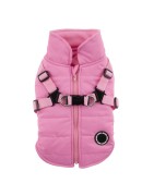 Manteau pour chien Puppia Mountaineer | Rose avec harnais intégré