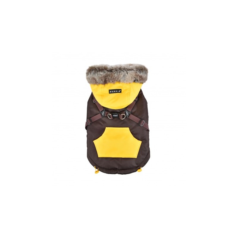 Manteau Orson marron avec harnais intégré | Puppia