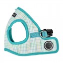 Harnais veste pour chien | PUPPIA LUKE | Motif carreaux Turquoise : Couleur:Turquoise, Taille PUPPIA:L. Cou 34 cm, Poitrail 43/45 cm