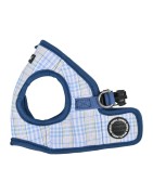 Harnais veste pour chien | PUPPIA LUKE | Motif carreaux Bleu