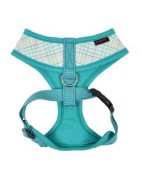Harnais ajustable pour chien | PUPPIA LUKE | Motif carreaux Turquoise