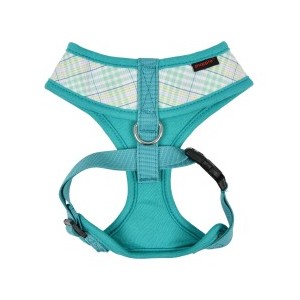 Harnais ajustable pour chien | PUPPIA LUKE | Motif carreaux Turquoise