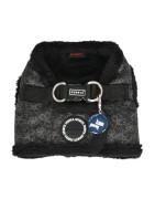 Harnais veste pour chien avec fourrure | PUPPIA HEPATICA| Noir