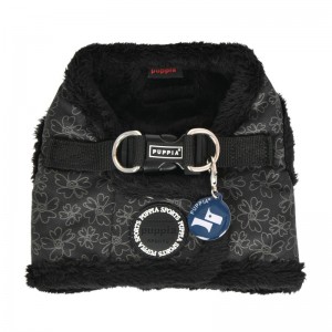 Harnais veste pour chien avec fourrure | PUPPIA HEPATICA| Noir