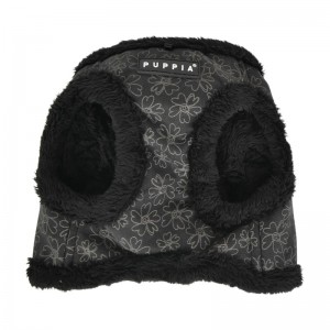 Harnais veste pour chien avec fourrure | PUPPIA HEPATICA| Noir