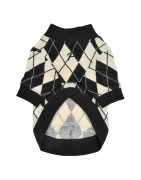 Pull pour chien jacquard noir et blanc | PUPPIA Jaden