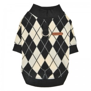 Pull pour chien jacquard noir et blanc | PUPPIA Jaden