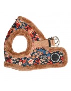 PUPPIA GIANNI | Harnais veste chien motif Liberty beige avec fourrure