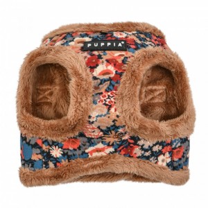 PUPPIA GIANNI | Harnais veste chien motif Liberty beige avec fourrure