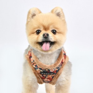 PUPPIA GIANNI | Harnais veste chien motif Liberty beige avec fourrure