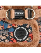 PUPPIA GIANNI | Harnais veste chien motif Liberty beige avec fourrure