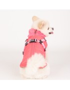 Manteau pour chien fourré et harnais intégré | Puppia Donavan | Rose