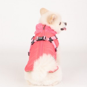 Manteau pour chien fourré et harnais intégré | Puppia Donavan | Rose