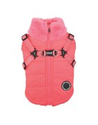 Manteau pour chien fourré et harnais intégré | Puppia Donavan | Rose