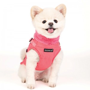 Manteau pour chien fourré et harnais intégré | Puppia Donavan | Rose