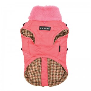 Manteau pour chien fourré et harnais intégré | Puppia Donavan | Rose