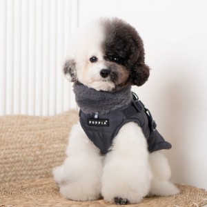 Manteau pour chien fourré et harnais intégré | Puppia Donavan | Gris
