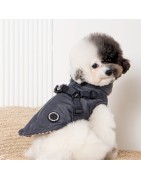 Manteau pour chien fourré et harnais intégré | Puppia Donavan | Gris