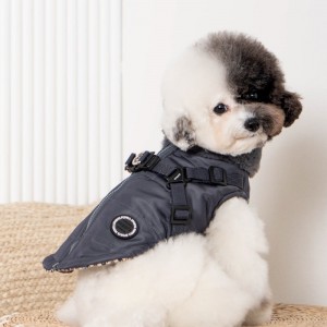 Manteau pour chien fourré et harnais intégré | Puppia Donavan | Gris