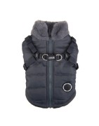 Manteau pour chien fourré et harnais intégré | Puppia Donavan | Gris