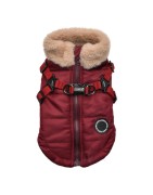 Manteau pour chien fourré et harnais intégré | Puppia Donavan | Bordeaux