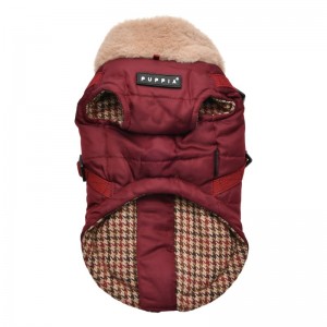 Manteau pour chien fourré et harnais intégré | Puppia Donavan | Bordeaux