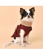 Manteau pour chien fourré et harnais intégré | Puppia Donavan | Bordeaux